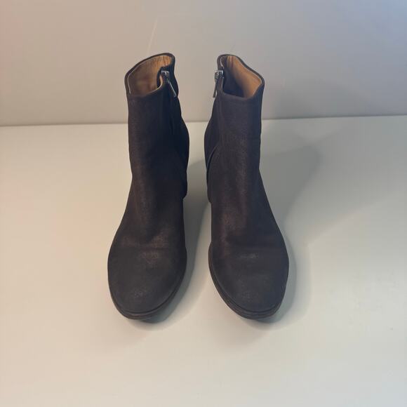 Officine Creative Brown Metallic Copper Leather Zip Ankle Bootie Size 40 Italy - Picture 3 of 9